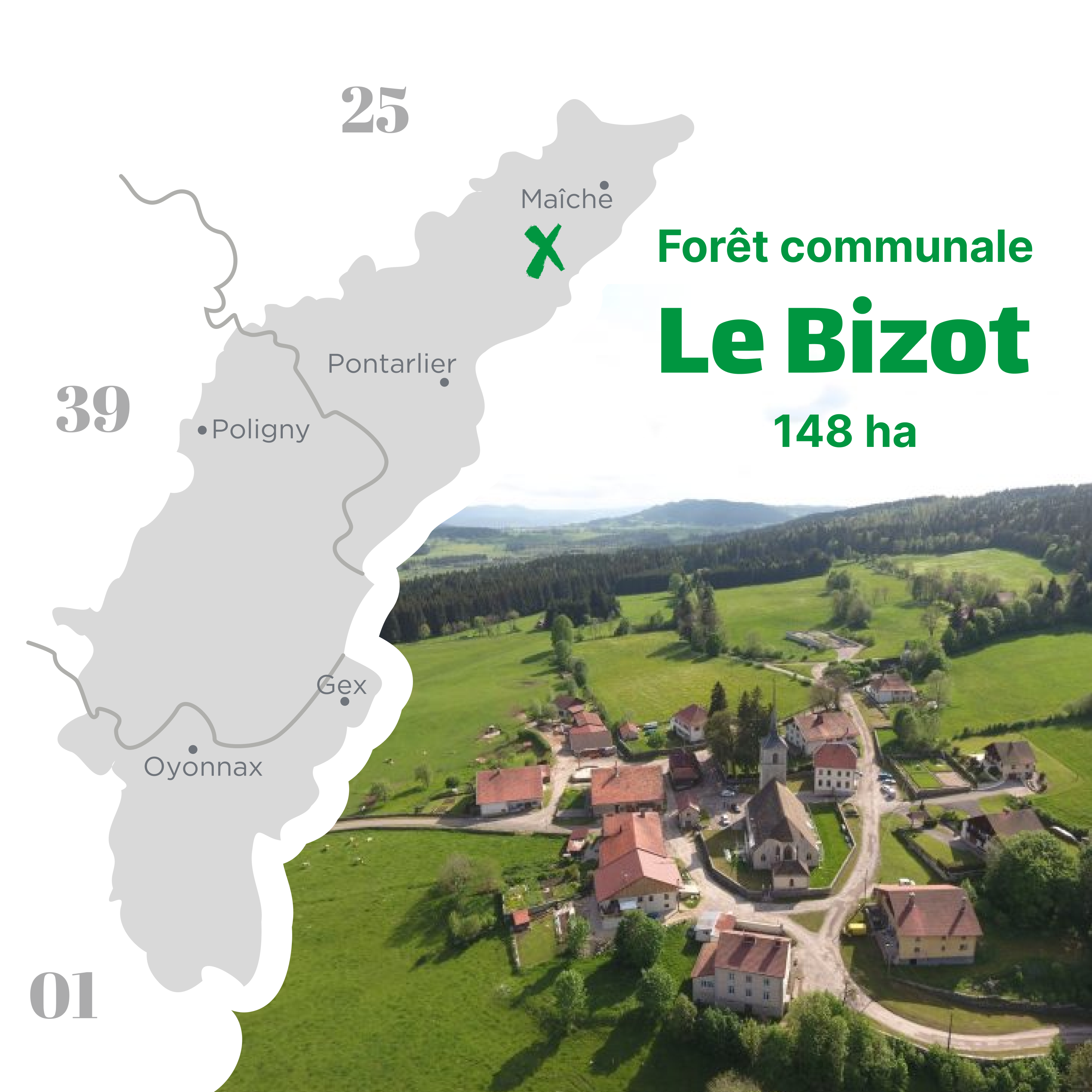 Aire géographique/commune du Bizot (25)